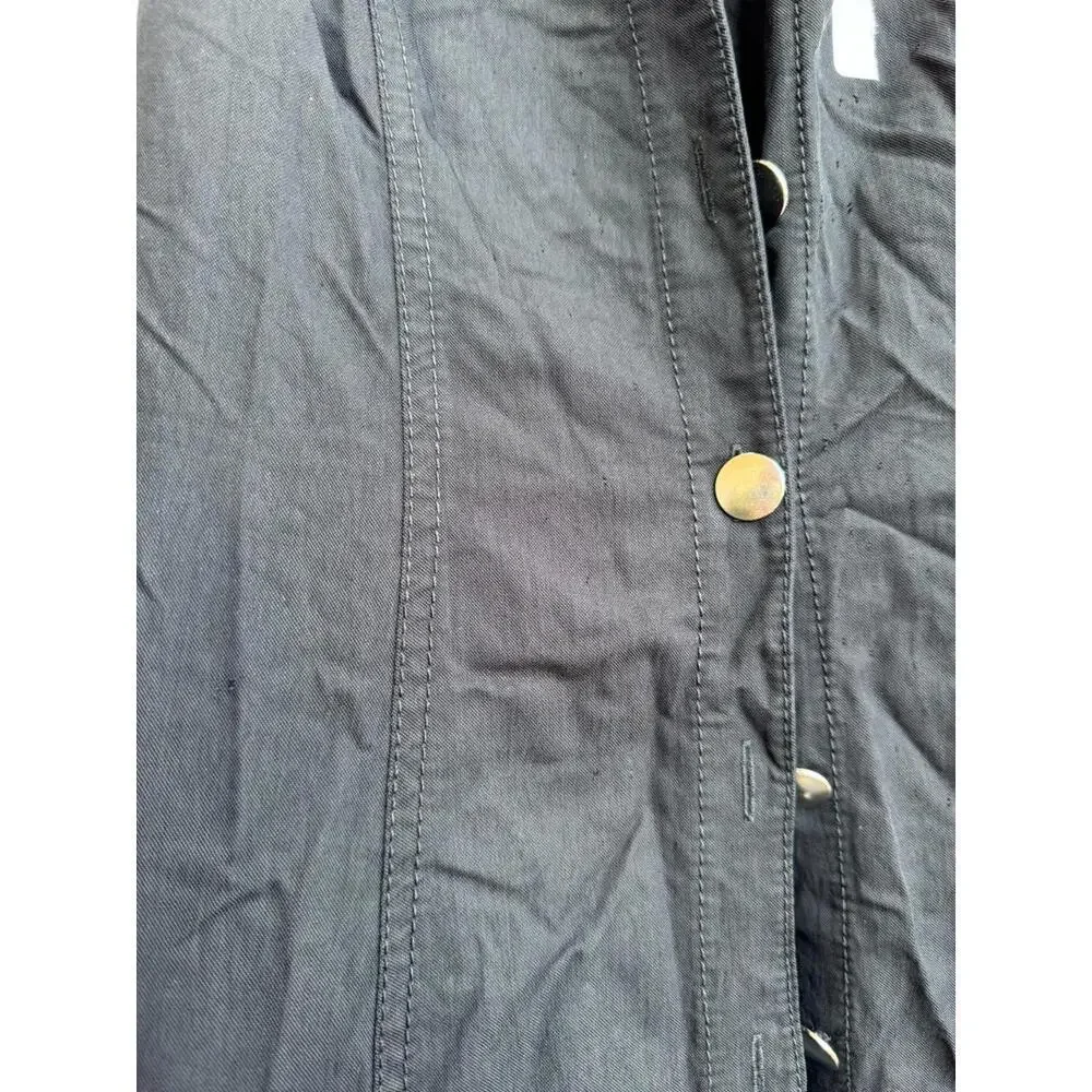 Proenza Schouler White Label Rumbled Button Front Dress Black Size 2 (READ) - Picture 13 of 15